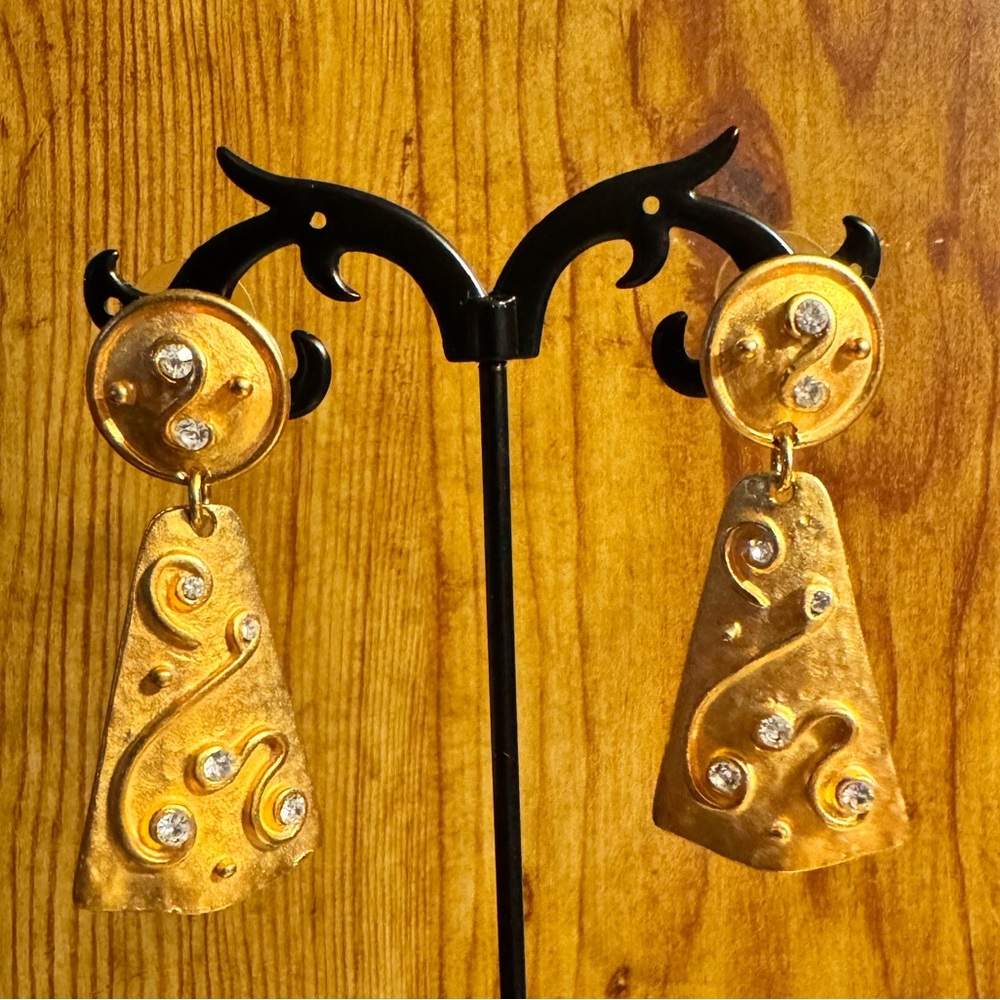 Chunky Statement Rhinestone Dangle Earrings